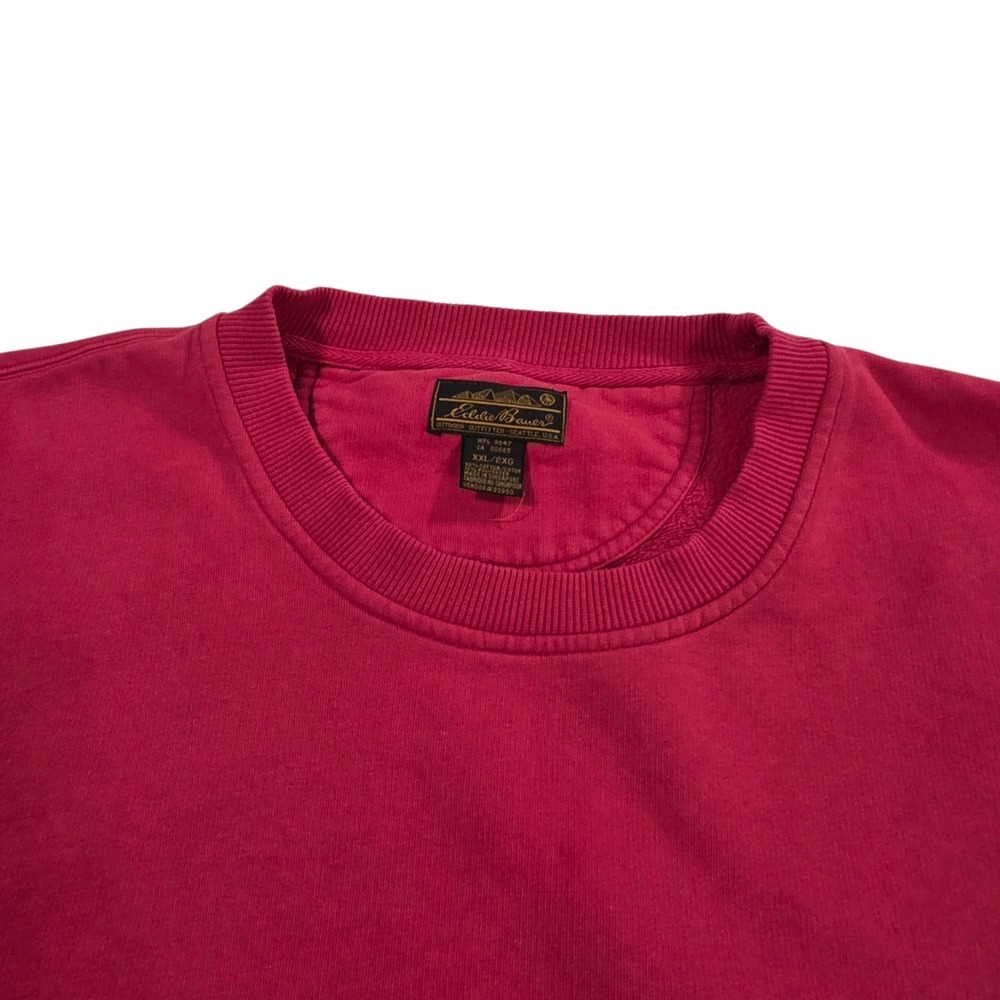 Vintage Eddie‎ Bauer Sweatshirt Mens Red XXL Crewneck Long Sleeve Cotton Blend - Picture 3 of 12